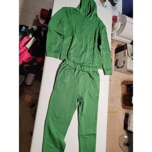 Women's Green Sweat Hoodie And Legs Set Size Xl (B1)